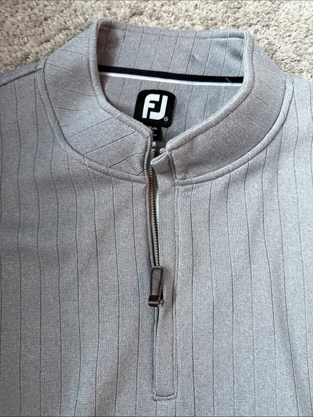 FootJoy Men’s Light Gray Zip-Up Pullover Sweater
